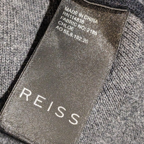 Reiss Chloe Black Gray Turtleneck Cashmere Blend Roll Neck Sweater Nigh Size M-L - Picture 7 of 8